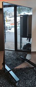 Mobiln zrcadlov stěna 190 cm x 100 cm čern